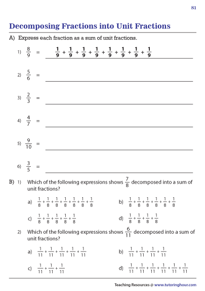 Decomposing Fractions into Unit Fractions