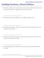 Dividing Mixed Numbers and Fractions Word Problems - Customary