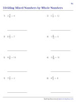 Dividing Mixed Numbers with Whole Numbers