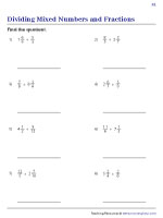 Dividing Mixed Numbers and Fractions