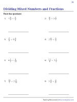 dividing fractions worksheets