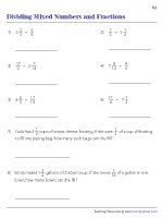 Dividing Mixed Numbers and Fractions - With Word Problems