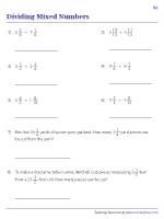 Dividing Mixed Numbers - With Word Problems