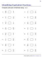 Are the Fractions Equivalent or Not Equivalent? | Worksheet #1