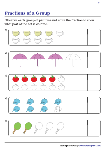 Fraction of a Group Worksheets
