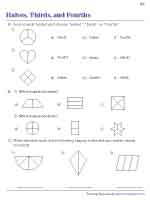 Halves, Thirds, and Fourths Worksheets