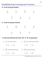 proper and improper fractions worksheets