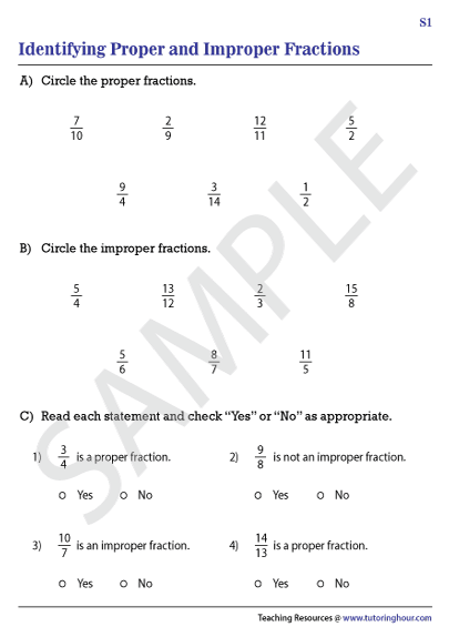 Proper and Improper Fractions