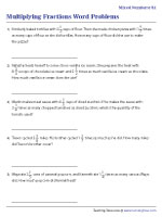 word problems multiply fractions Multiplying Mixed Numbers Word Problems - Customary