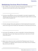 Thanksgiving Word Problems - Customary