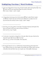 Multiplying 3 Fractions Word Problems - Customary