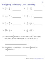 Multiplying 2 Fractions by Cross Cancelling with Word Problems