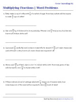 Multiplying Fractions by Cross Cancelling Word Problems - Metric