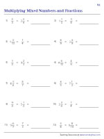 Multiplying Fractions and Mixed Numbers - Standard