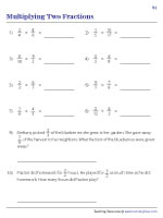 Multiplying Two Fractions with Word Problems