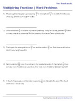 Word Problems on Multiplying Two Fractions - Metric