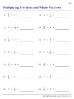Multiplying Fractions with Whole Numbers Worksheets multiplying-fractions-with-whole-numbers-worksheets