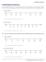fractions compare worksheet Ordering Fractions