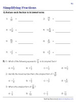 Simplifying Fractions - Mixed Review 1