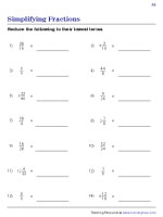 Simplifying Fractions - Mixed Review | Worksheet #2