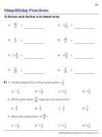 Simplifying Fractions - Mixed Review 2