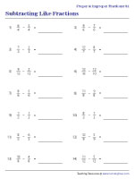 Subtracting Proper and Improper Fractions