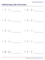 Subtracting Proper Fractions