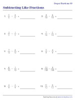 Subtracting Proper Fractions 2