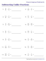 Subtracting Proper and Improper Fractions