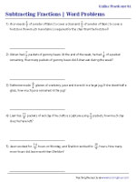 Subtracting Unlike Fractions Word Problems - Metric