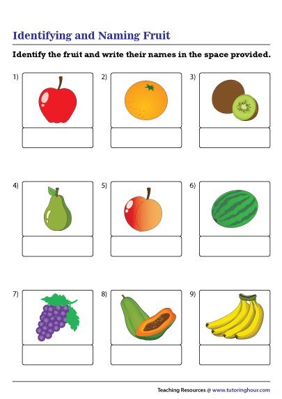 Identifying and Naming Fruit