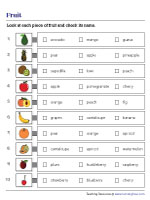 Fruit Names - MCQ