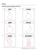 Tracing and Coloring Fruit