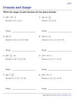 Finding the Range for the Given Function Rule - Level 1