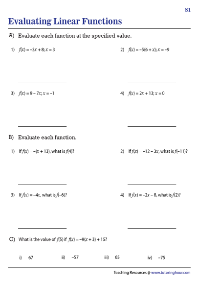 Evaluating Linear Functions