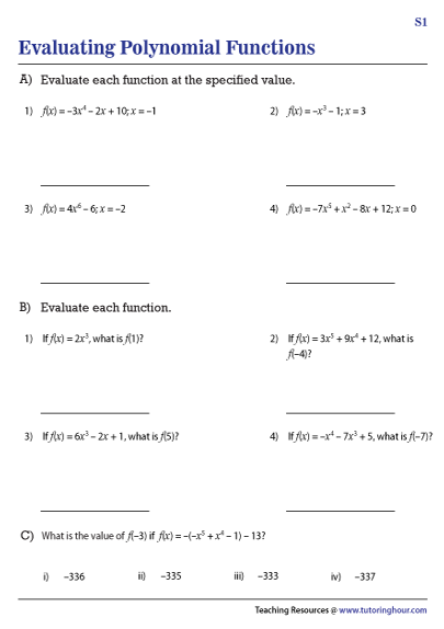 Evaluating Polynomial Functions