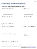 Evaluating Quadratic Functions