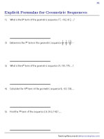 Explicit Formulas for Geometric Sequences