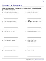 Identifying Geometric Sequence | Worksheet #1