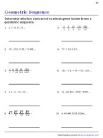 Identifying Geometric Sequence | Worksheet #2