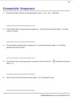 Finding the Missing Parameter of a Geometric Sequence | Worksheet #1