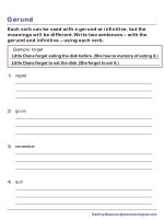 Gerund Worksheets
