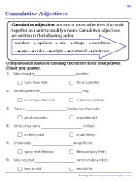 Ordering Adjectives | Cumulative Adjectives