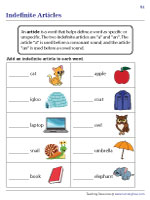 Articles A An The Worksheets Articles A An The Worksheets