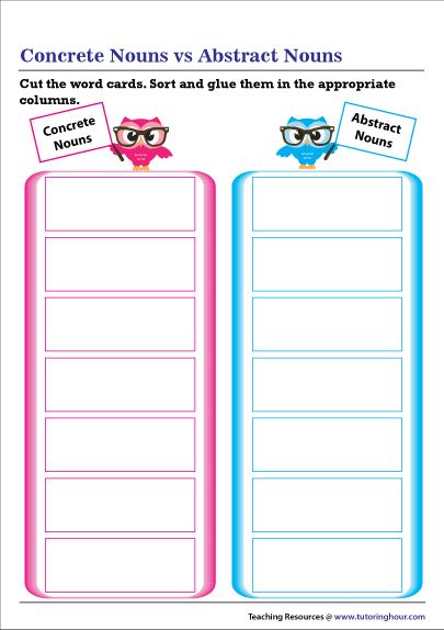 Abstract vs Concrete Nouns | Activity Worksheet