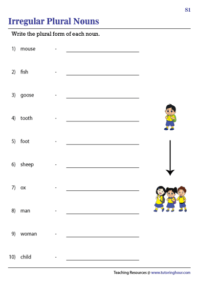 irregular plural nouns worksheet