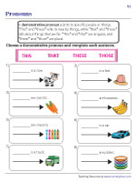 Completing Sentences with Demonstrative Pronouns