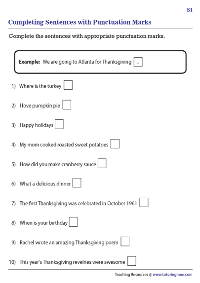 Punctuation Worksheets With Answers Pdf