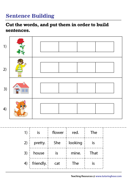 Sentence Building Worksheet