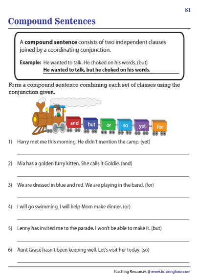 Simple Compound Complex Sentences Worksheet